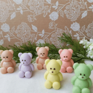 Pastel teddy bear candles (4 pc)