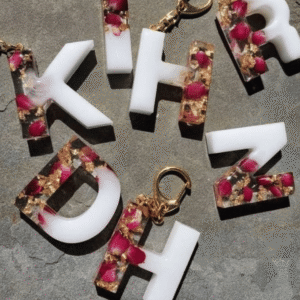 Personalized resin letter keychains