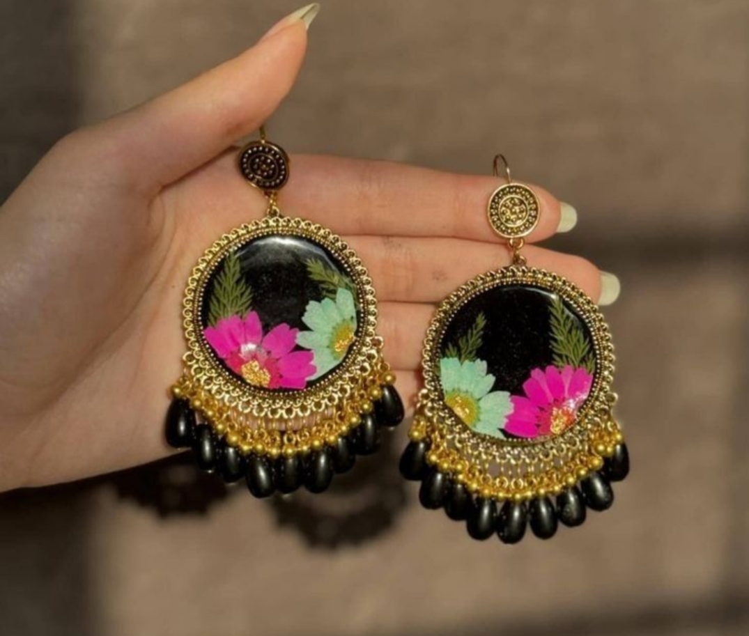 Traditional black jhumkas